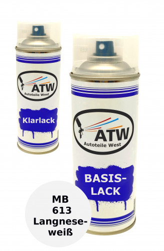 Autolack für Mercedes Benz 613 Langneseweiß +400ml Klarlack Set